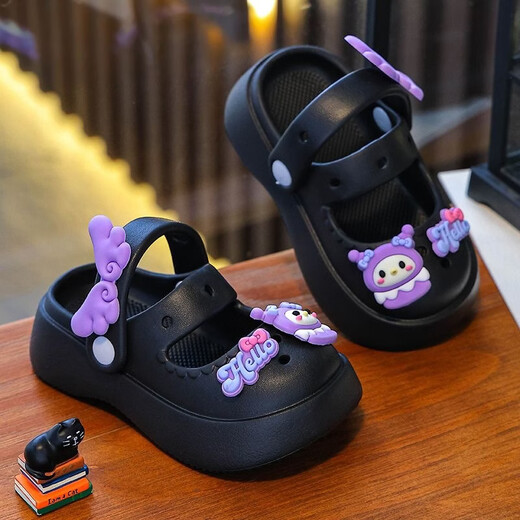 Time Season Children's Shoes Girls Children's Mary Jane Crocs Women's Cute Sweet Princess Shoes Children's Sandals Children's Slippers Women White 35-36 Sizes