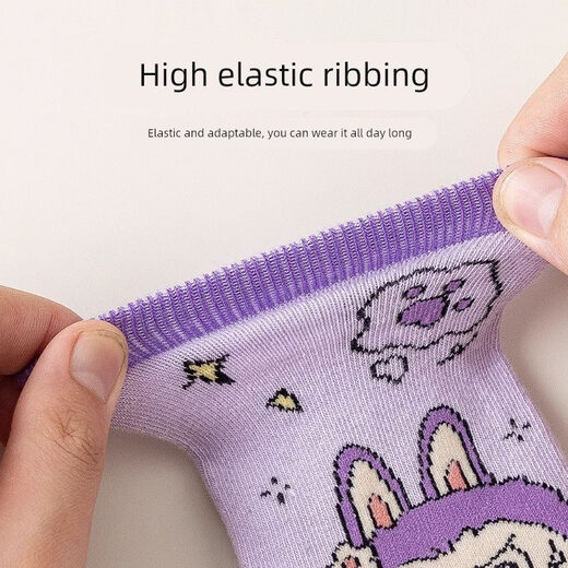 拉布布女童袜子春秋儿童潮袜女孩宝宝卡通童袜秋季可爱萌趣中筒袜 可爱布布【装】 10双 3-5岁 【建议鞋码19-24】
