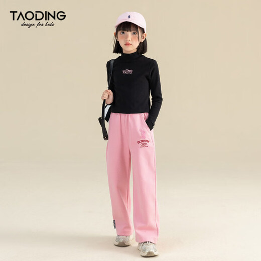 Taoding Taoding camiseta de manga larga para niñas primavera y otoño nuevos niños medianos y grandes retro versátil cuello alto estilo coreano camisa informal