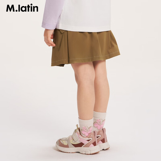 M.Latin Shopping mall same style M.Latin children's waist skirt 26 spring new style for girls contrasting color small bag breathable skirt khaki 120