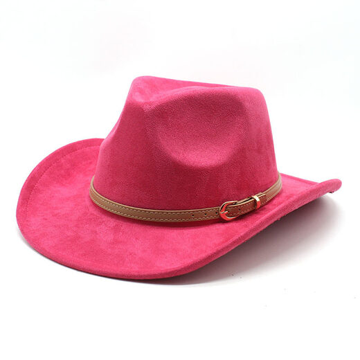 Shijanu's new ethnic suede hat belt men's and women's couple hat western cowboy hat camel_suede M(56-58cm)