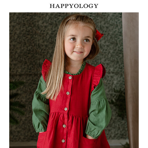 Happyology British girls' shirt long-sleeved linen children's clothing baby autumn top children's shirt