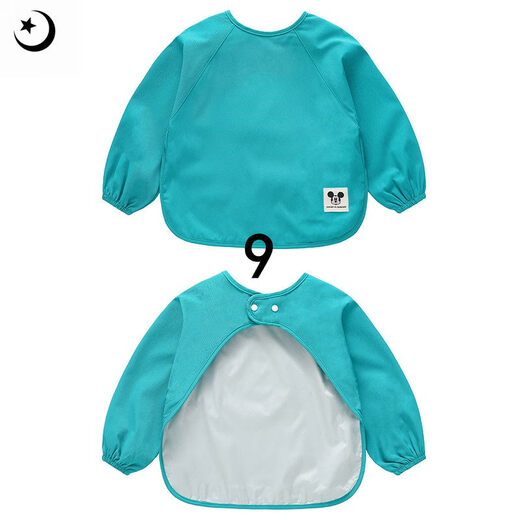 Baby smock, children's long-sleeved waterproof reverse dressing, baby eating bib, solid color anti-fouling protective clothing, painting, rose red (sleeveless model with high elastic snap buttons) 90 (recommended 70-90CM)