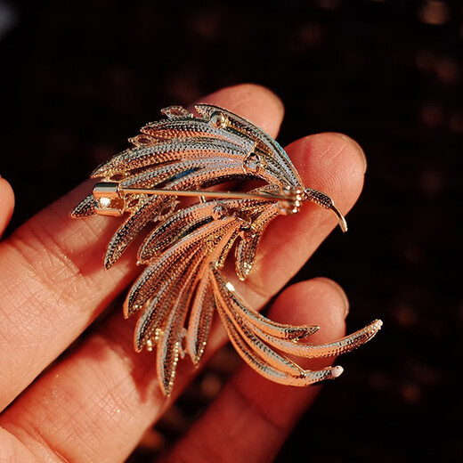 Hongzhuangnuo gives gifts to women, Phoenix brooch, high-end ladies Chinese enamel corsage, elegant suit jacket accessories, practical XZ0336 Phoenix Yu Fei brooch