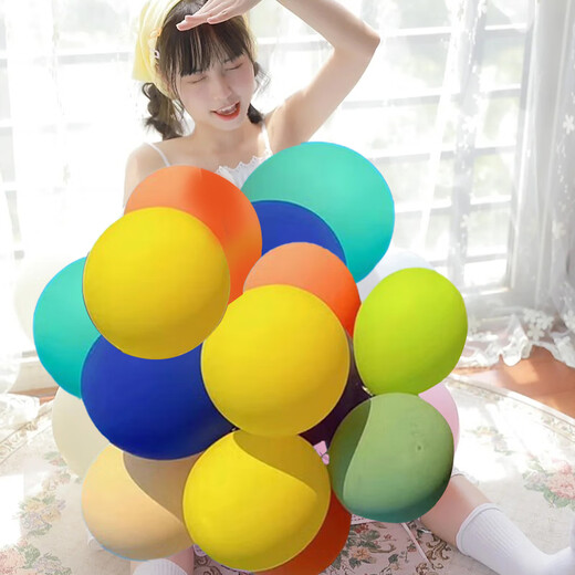 Shicai thickened colorful latex balloon birthday decorations confession scene children's National Day outdoor photo props F