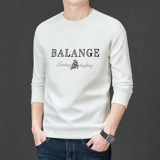 GUMALA high-end brand fashion versatile sweatshirt for men 2026 spring and autumn new fashion brand bottoming long-sleeved T-shirt top men's coffee color M recommended 90-110