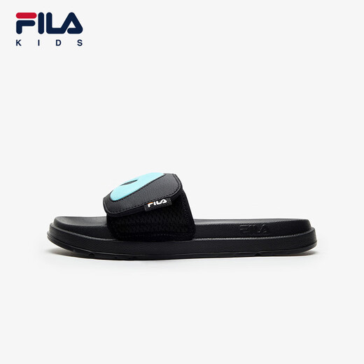 FILA children's shoes sandals 2026 summer men's and large children's non-slip slippers beach shoes black/radiant blue-BB 37 inner length 23.0cm