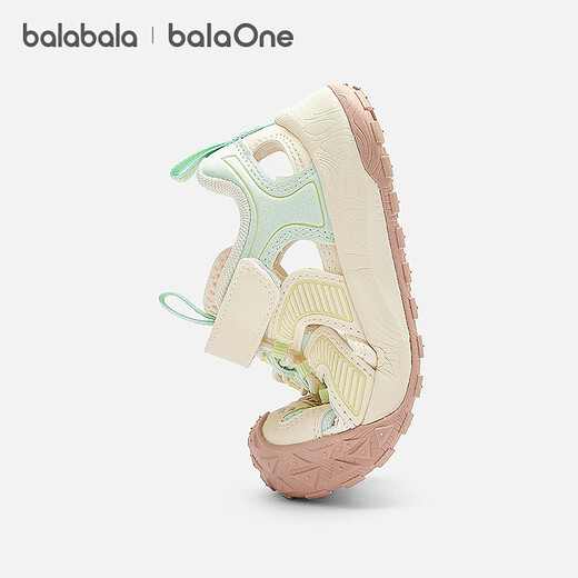 Bala Bala One children's shoes children's stable shoes boys and girls 2026 Xia Xin cushioning functional shoes white and green tone 00314 24 (foot length 14.3-14.7/inner length 15.7)