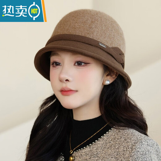 Xia Dian Suding Queen (SE.PSTP) Hat Women's Spring Autumn and Winter Mom Fashionable and Thick Warm Fisherman Hat Middle-aged and Elderly Elderly Grandma and Old Lady Brown One Size Adjustable