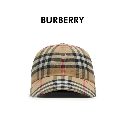 BURBERRY Burberry men's brown color-blocked cotton plaid print snap baseball cap 80756411 L