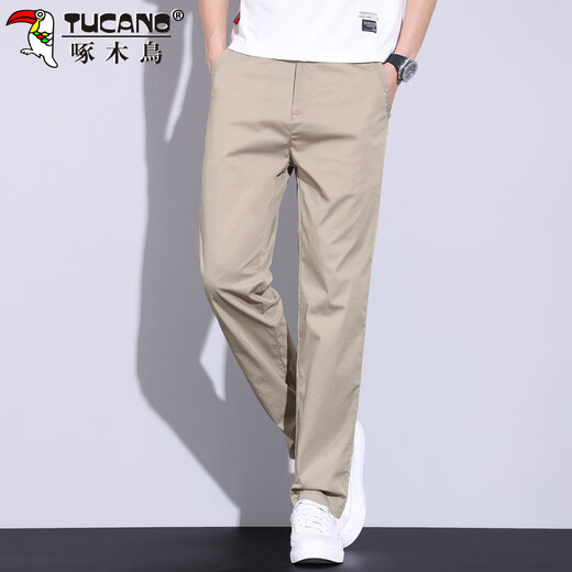 Woodpecker (TUCANO) Casual Pants Men's Pants Spring and Summer Men's Business Straight Small Suit Pants Men's Loose Pants Khaki 31