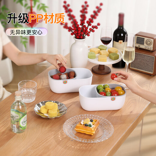 Best helper for lazy people to eat melon seeds, desktop coffee table, snack storage box, high-looking snacks, double-layer thickened fruit plate