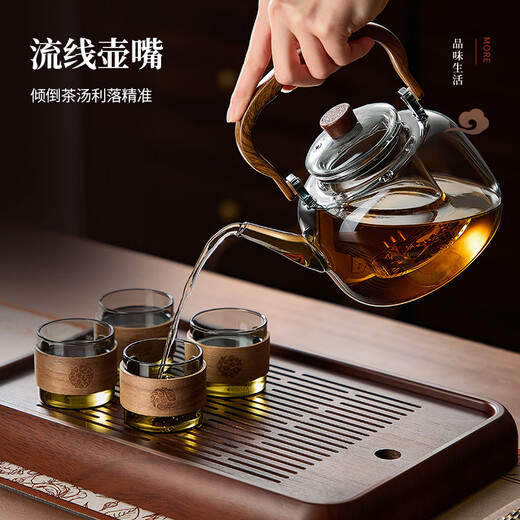 Mingguang teapot glass teapot tea water separation teapot high borosilicate glass kettle glass tea set kung fu teapot