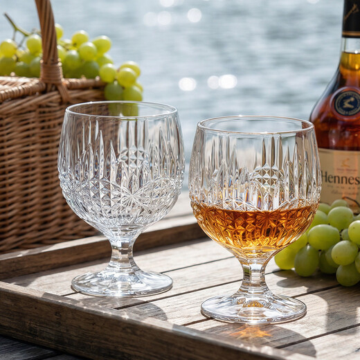 BOHEMIA Czech imported crystal glass light luxury whiskey glass brandy glass household high-end foreign wine glass glass VIBES Will | Brandy glass 250ml two gift boxes