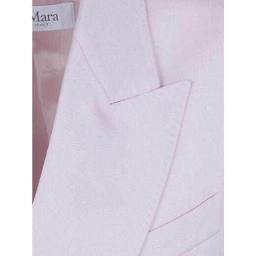 MAX MARA Women's Jacket Warm Anti-wrinkle Blended Commuting Work Jacket Simple Pink One Size |44