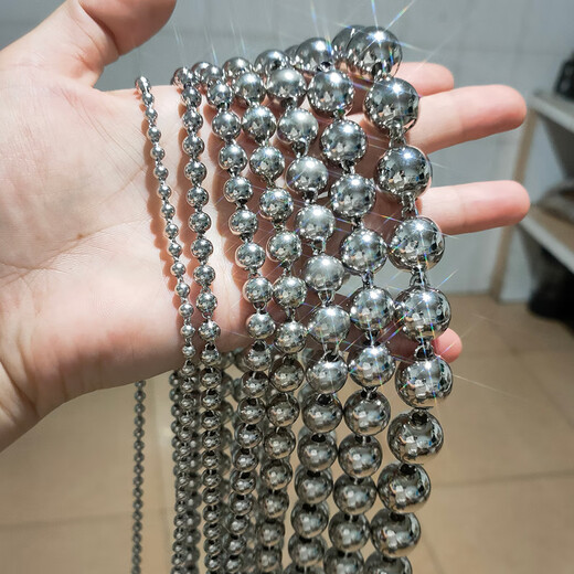 Fat Donglai same style platinum necklace men's platinum pt950 silver-wrapped 999 ball laser beam classic 6mm diameter ball chain about 45g*55cm#p