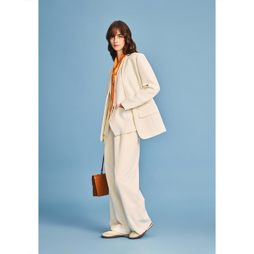 Psalm (PSALTER) Elite Loose PSALTER Psalm Collarless One-Button Blazer Women's 2026 Spring New Cream White S