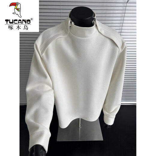 Woodpecker (TUCANO) Clean Fit Gray Spliced Stand Collar Sweatshirt Men's Spring New Men's Fashion High Street Design Thick Top Gray XL