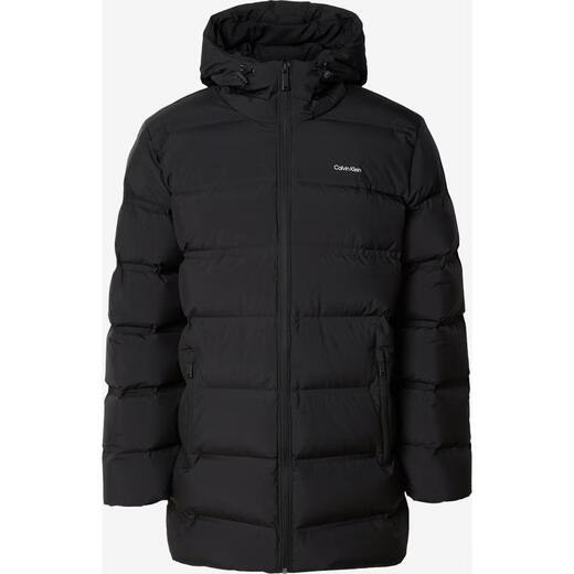 Calvin Klein Men's CK Cotton Jacket Warm and Windproof Black Velvet Winter Outdoor Jacket Casual 26 New Black One Size | L