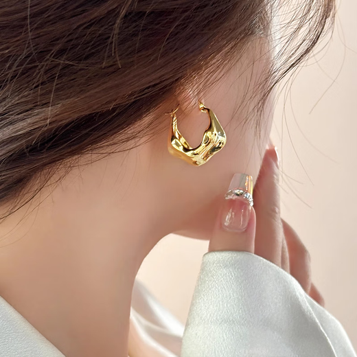 Idel's light luxury high-end pendant earrings women's niche unique metal earrings 2025 new earrings birthday gift E3672 Japanese and Korean metal earrings