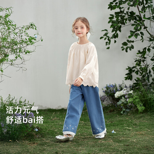 JELLYBABY French wavy edge pure cotton fashion doll sweater 26 new spring style girls pullover shirt, fashionable and middle-aged Mi Xing 100