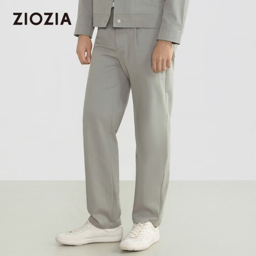 ZIOZIA textured commuting men's 26 spring comfortable tapered version casual trousers for middle-aged and young people khaki M 170/78A