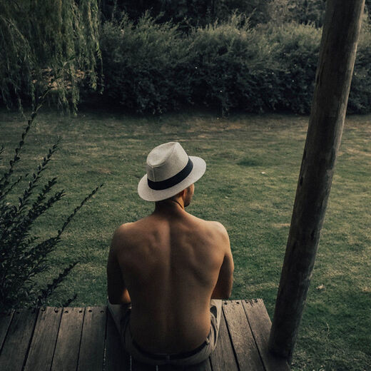 MIUGO Cuba Libre hand-knitted pull-straw Bana men's hat fashionable dockside holiday straw hat color knot M size suitable for head circumference 5658cm