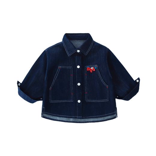 Girls Fashionable Spring and Autumn Jackets 2026 New Children's Fashion Casual Western Style Pony Denim Jacket Trend Picture Color 100 cm