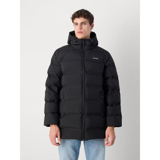 Calvin Klein Men's CK Cotton Jacket Warm and Windproof Black Velvet Winter Outdoor Jacket Casual 26 New Black One Size | L