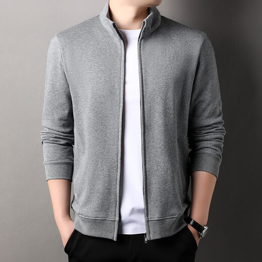 Lilang Zipper Cardigan Feel Jacket 2026 Spring and Autumn Stand Collar Men's Cotton Sweatshirt Loose Casual Jacket Orange S 165