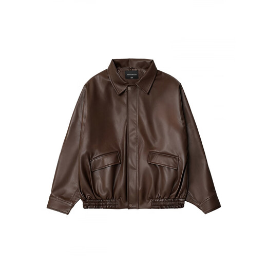 Tianqi Century Supermarket Leather Jacket American Lapel Leather Jacket Short Jacket Retro Spring and Autumn Style Men and Women Casual Brown Spring and Autumn Style S