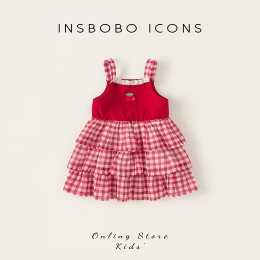 INSBOBO baby clothes summer new style 2026 baby girl triangle romper one-piece bodysuit summer dress red 73