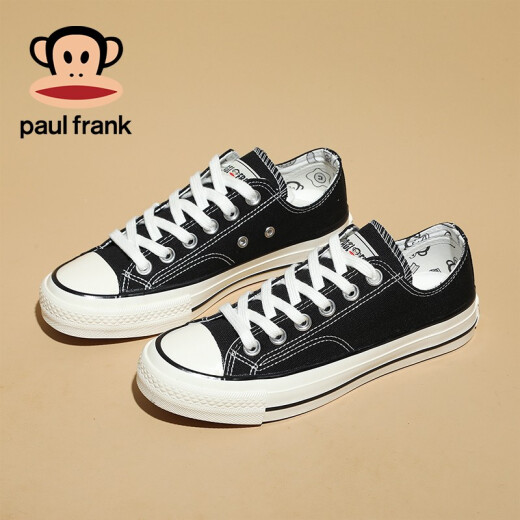大嘴猴（paul frank）帆布鞋女学生青少年男女同款韩版高帮鞋街拍休闲鞋女生板鞋 1047黑色 39