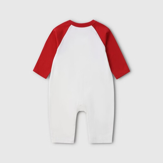 Gap Gap Infant and Toddler 2026 Spring New Cotton Logo Printed Raglan Sleeve Jumpsuit Children's Clothing 861492 Red 66cm (3-6 months) Asian size