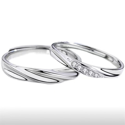 Platinum ring live mouth PT950 couple ring, men and women wedding proposal moissanite diamond ring 18 simple love at first sight live ring + counter gift box women's single ring