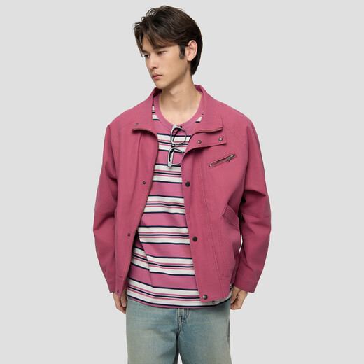 GAP men's 2026 spring new cotton multi-pocket loose stand-up collar long-sleeved jacket casual and versatile 854128