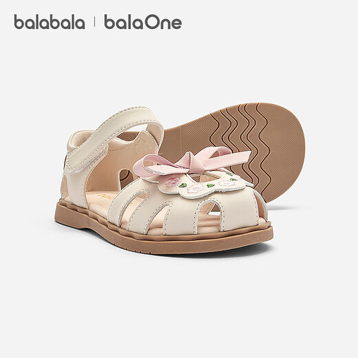 Bala Bala One children's shoes children's sandals girls 2026 summer new literary and national style casual shoes dream pink 60301 22 (foot length 13.3-13.7/inner length 14.6)