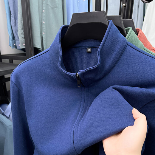 Lilang Zipper Cardigan Feel Jacket 2026 Spring and Autumn Stand Collar Men's Cotton Sweatshirt Loose Casual Jacket Orange S 165