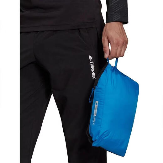 Adidas Men's Outdoor Jacket Warm, Windproof and Waterproof Compressible Blue High Collar Full Zipper Elastic Cuffs 26 New Shock Blue One Size | M