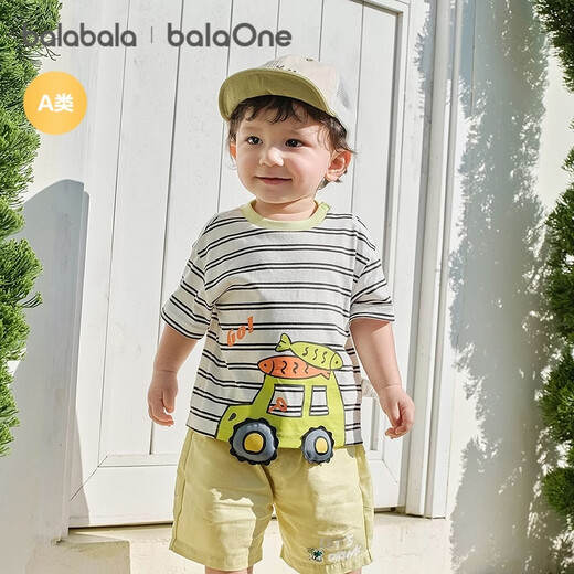 BalaOne children's clothing baby short-sleeved t-shirt baby tops 2026 summer cute and cute