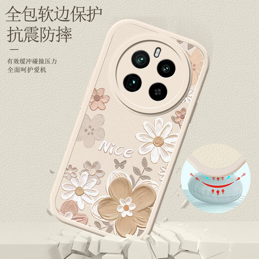 
Qiansheng Realme GT5Pro mobile phone case GT5 Pro new protective case RMX3888 silicone soft shell gt 5pro lens full 5G anti-fall case small fresh girl [oil painting flower - light green] sending ring Realme Realme GT5Pro