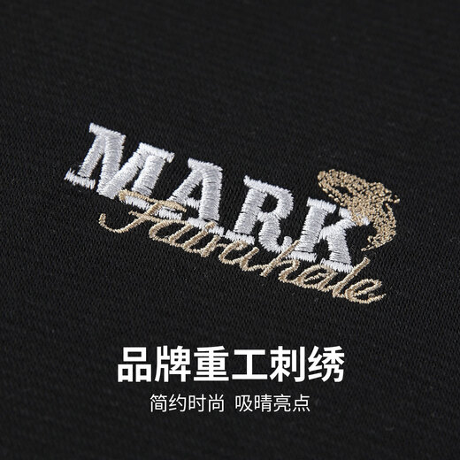 Mark Huafei Heavy Embroidery Velvet Warm Round Neck Sweater Men's 26 Spring and Autumn New Casual Warm and Comfortable Versatile Top Black M