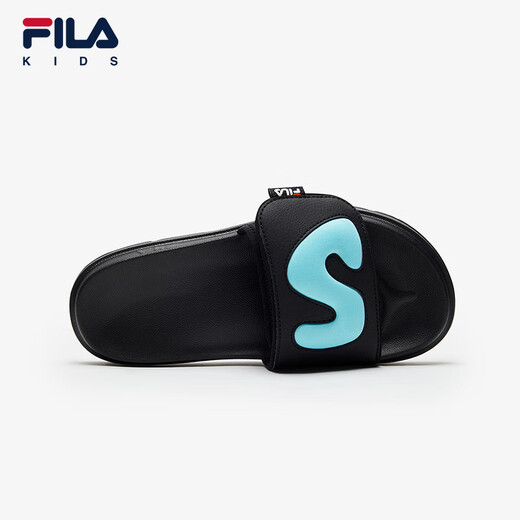 FILA children's shoes sandals 2026 summer men's and large children's non-slip slippers beach shoes black/radiant blue-BB 37 inner length 23.0cm