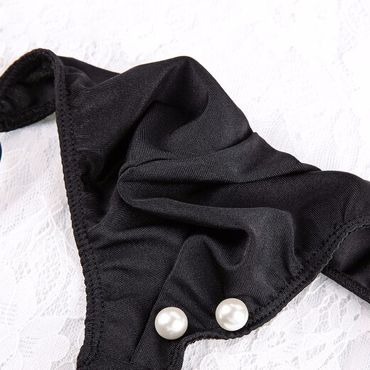 Men's sexy underwear, sexy underwear, T-string, exposed hair, uniform, tempting pants, no need to take off, see-through punishment, suspender-type adjustable one-piece thong 7199