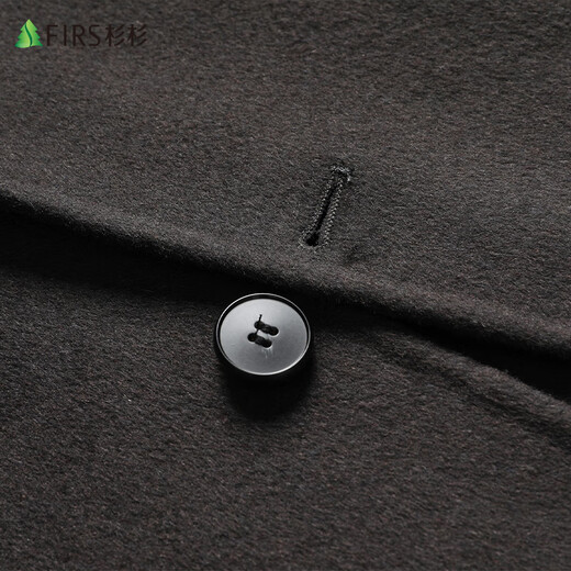 Shanshan Traje de lana a doble cara Traje de lana para hombres Single Slim Warm Wool Coat Men's Suit Top Black 175