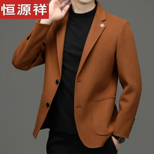 Hengyuanxiang chaqueta de lana de doble cara otoño e invierno lana pura lana abrigo comercial de mediana edad