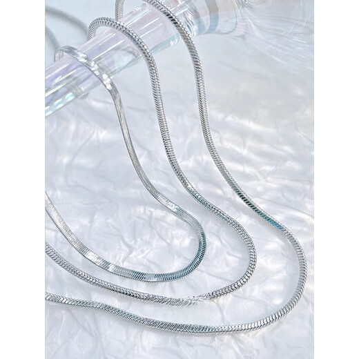 Fat Donglai same style 18k gold necklace snake bone chain snake bone plated 18K gold men and women Kendou same style European and American street in blade snake chain gold width 3mm long 40cm + 5cm extension