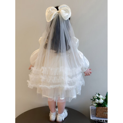 G.duck little yellow duck girls fashionable spring and autumn mesh tutu skirt new style children's long-sleeved temperament mesh host skirt pink gift veil 90 recommended 80-90cm 1-2 years old or so