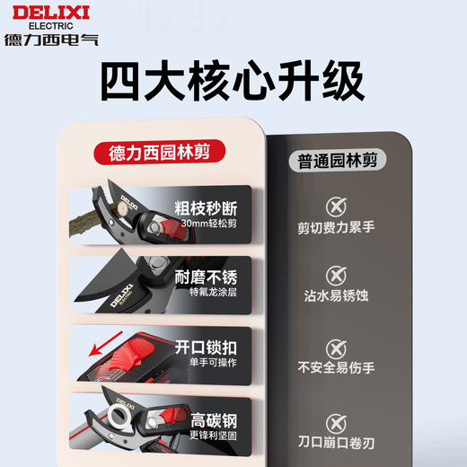 Delixi-Gartenschere zum Schneiden von Zweigen, Beschneiden von Obstbäumen, Astschere, spezielle Werkzeuge zum Beschneiden von Blumen