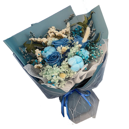 Korean pink rose everlasting flower dried flower bouquet for best friend’s birthday gift Mother’s Day gift box girlfriend Shanghai Purple rose everlasting flower large hand holding nearly 60cm high